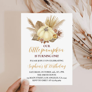 Our Little Pumpkin First Birthday Invitation
