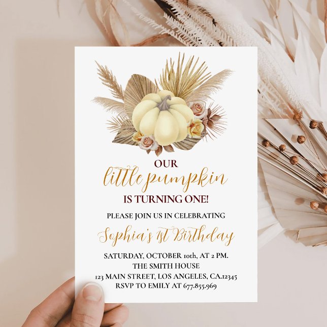 Our Little Pumpkin First Birthday Invitation (Creator Uploaded)