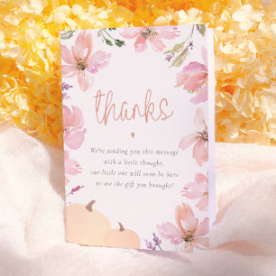 Our Little Pumpkin Floral Baby Shower Thank You Card