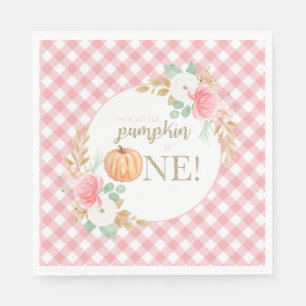 Our Little Pumpkin floral first birthday Napkin