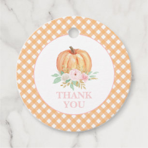 Our Little Pumpkin floral first birthday Thank you Favour Tags