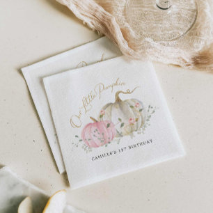 Our Little Pumpkin Girl 1st Birthday Napkin