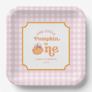 Our Little Pumpkin Girl 1st Birthday Party Paper Plate