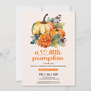 Our Little Pumpkin Girl Baby Shower Invitation