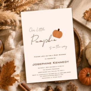 Our Little Pumpkin Is On The Way Baby Shower Invitation