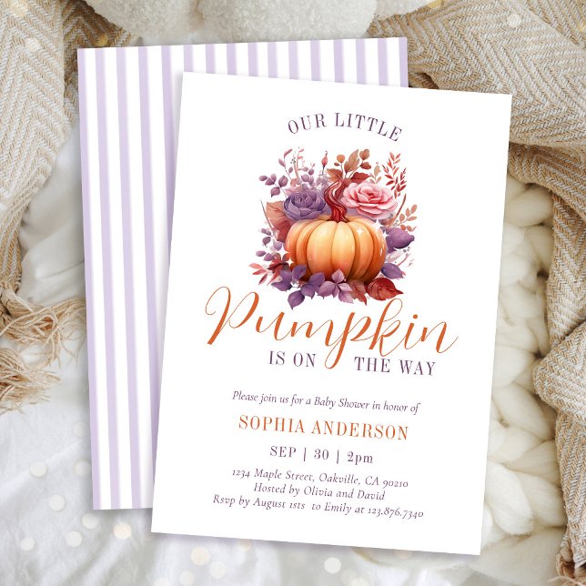 Our Little Pumpkin Is On The Way Baby Shower Invitation (Creator Uploaded)