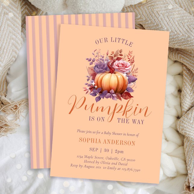 Our Little Pumpkin Is On The Way Baby Shower Invitation (Creator Uploaded)