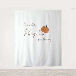 Our Little Pumpkin Is On The Way Baby Shower Tapestry