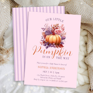 Our Little Pumpkin Is On The Way Blush Baby Shower Invitation