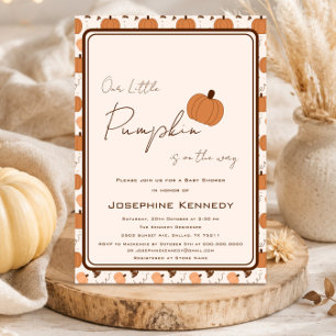 Our Little Pumpkin Is On The Way Fall Baby Shower Invitation