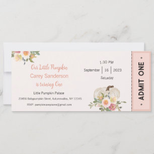 Our Little Pumpkin is One Invitation, 1st Birthday Invitation