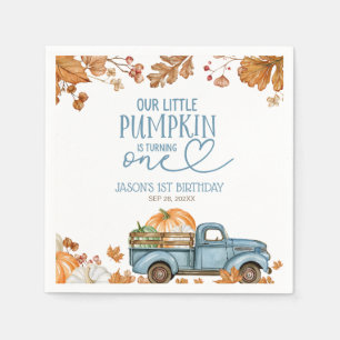 Our Little Pumpkin Is Turning One 1st Birthday Napkin