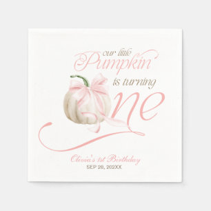Our Little Pumpkin Is Turning One 1st Birthday Napkin
