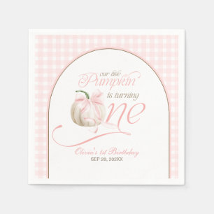 Our Little Pumpkin Is Turning One Arch Napkin