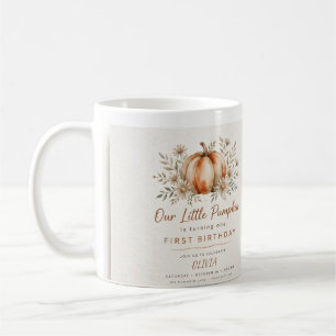 Our Little Pumpkin Is Turning One Birthday Invitat Coffee Mug