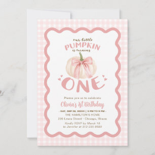 Our Little Pumpkin Is Turning One Birthday Invitation
