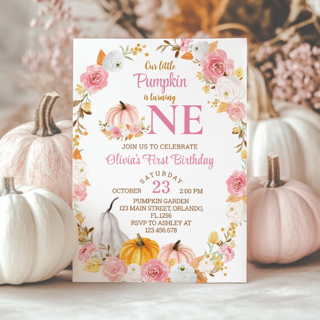 Our Little Pumpkin Is Turning One Birthday Invitation (Creator Uploaded)