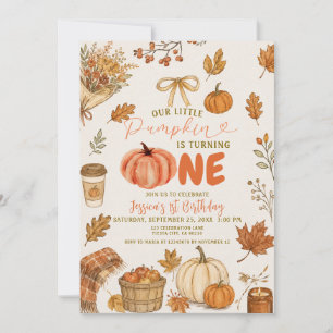 Our Little Pumpkin Is Turning One Birthday Invitation
