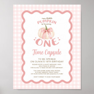 Our Little Pumpkin Is Turning One Time Capsule Poster