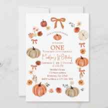 Our Little Pumpkin Is Turning One Watercolor Flora