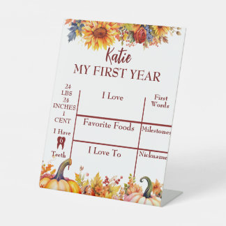 Our Little Pumpkin is Turning One Year Pedestal Sign