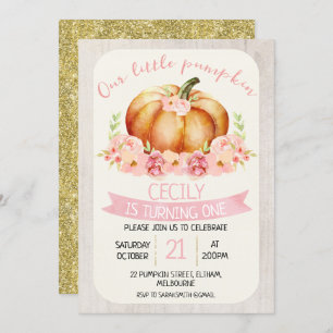 Our little pumpkin kids birthday party invitation