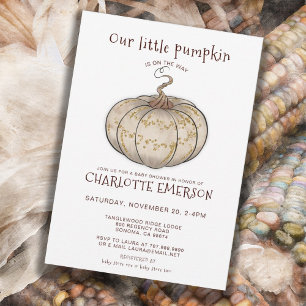 Our Little Pumpkin On The Way Baby Shower  Invitation