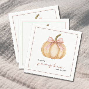 Our Little Pumpkin on the Way Fall Baby Shower Napkin