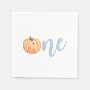 Our Little Pumpkin One pastel blue first birthday Napkin
