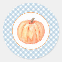 Our Little Pumpkin paste blue plaid first birthday