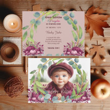 Our Little Pumpkin Purple 1st Birthday Fall Wreath