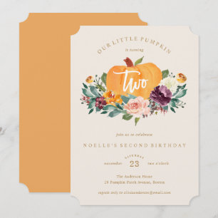 Our Little Pumpkin Second Birthday Invitation