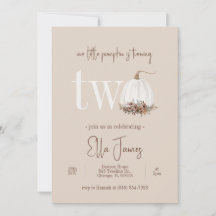 Our Little Pumpkin Second Birthday Invitation
