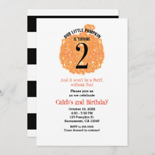 Our Little Pumpkin TWO 2nd Birthday Party Invitation