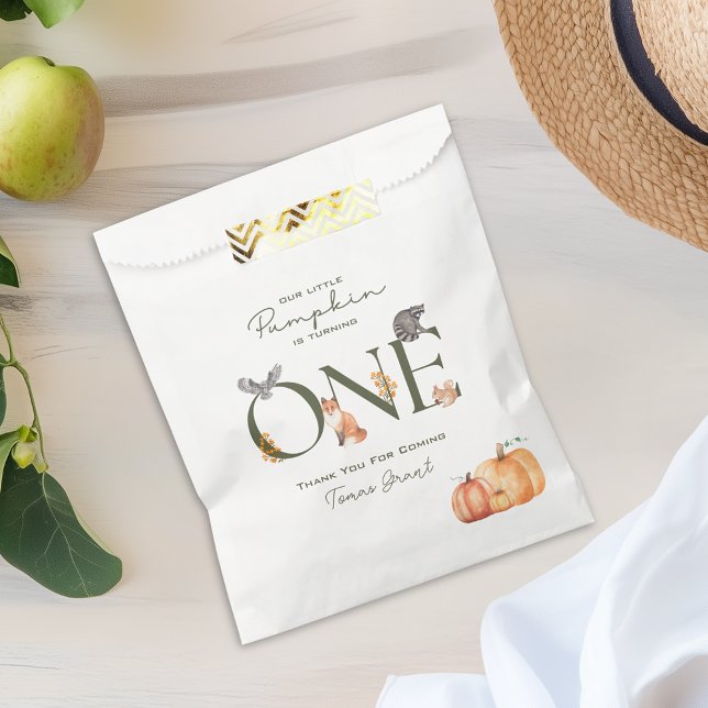 Our Little Pumpkin Woodland Animals First Birthday Favour Bags (Our Little Pumpkin Woodland Animals First Birthday Favor Bag)