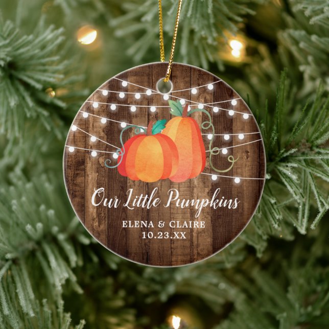 Our Little Pumpkins Personalised Autumn Babies Ceramic Tree Decoration (Tree)