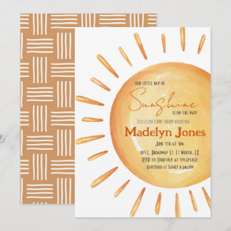 Our Little Ray of Sunshine Baby Shower Invitation