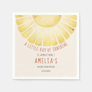 Our Little Ray of Sunshine Baby Shower Invitation Napkin