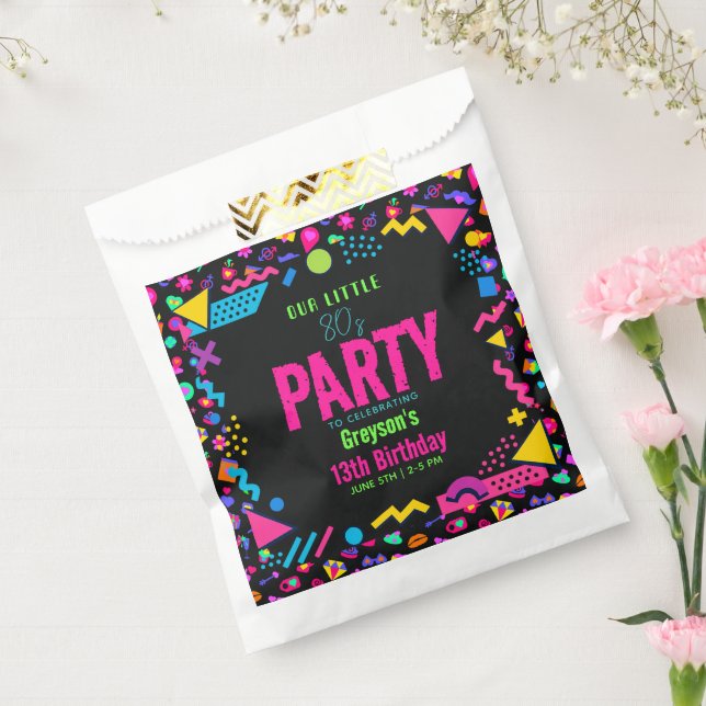 our little Retro Neon 80's Birthday Party Favour Bags (Sealed)