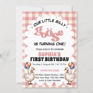 Our Little Silly Goose 1st First Birthday Party  Invitation