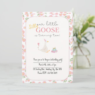 Our little silly goose birthday invitation