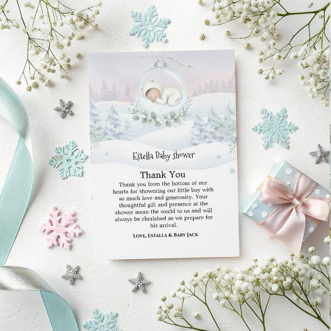 Our Little Snowbaby is on the way Thank You Card (Creator Uploaded)