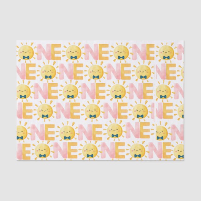 Our little sonshine first Birthday Sun Tissue Paper (Front)