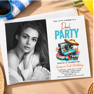 our little summer is pool party 2nd birthday invitation