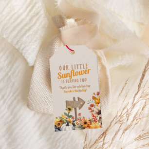 Our Little Sunflower Farm Fall Birthday Gift Tags
