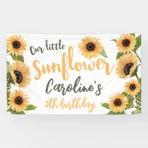Our Little Sunflower Personalised Happy Birthday Banner
