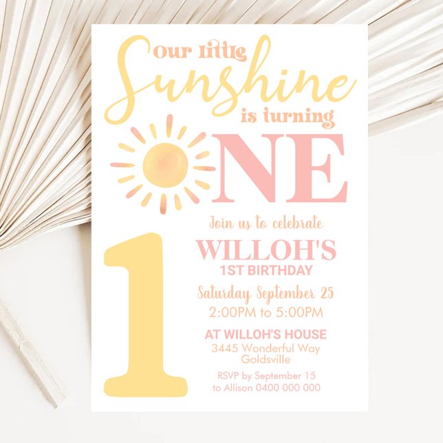 Our little Sunshine 1st Birthday Invitation Boho (SUNSHINE 1st Birthday Invitation Editable Our little Sunshine Invitation Digital Boho Sun First)