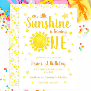 Our Little Sunshine 1st Birthday Invitation – Wate