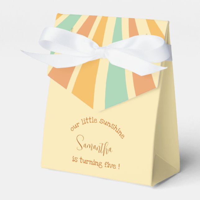 our little sunshine big sun with rays birthday favour box (Front Side)