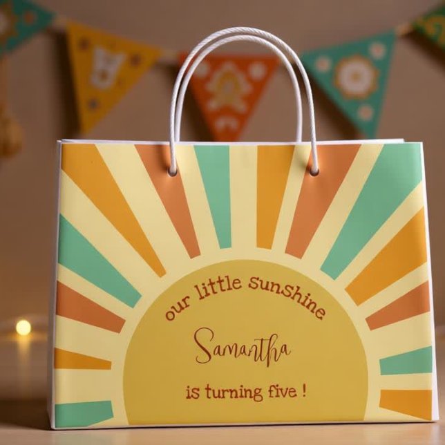 our little sunshine big sun with rays birthday large gift bag (Creator Uploaded)